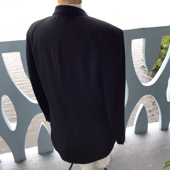 Jack Victor Montreal 100% Pure Virgin Wool Black Double Breasted Dress Blazer - Picture 6 of 16